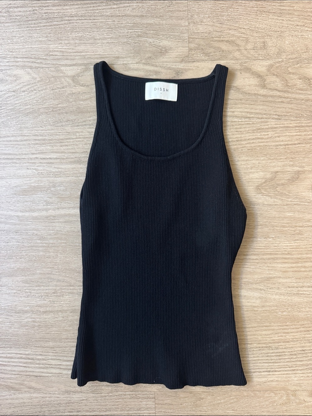 DISSH Black Ribbed Scoop Neck Tank
